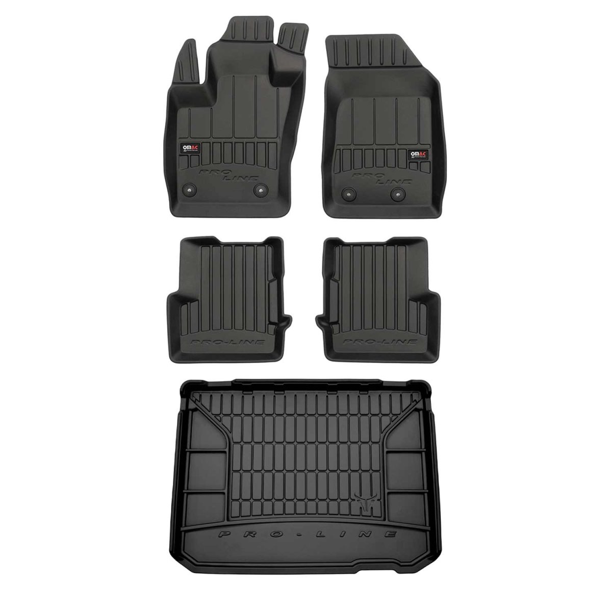 Jeep Renegade Floor + Cargo Mat Set - Omac - 3D Premium - Black 2015-2023